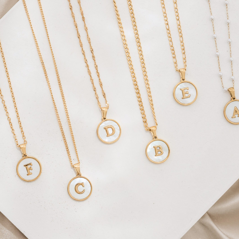 Stainless Steel Letter Necklace | Personalized Initial Pendant by Hempy Natural