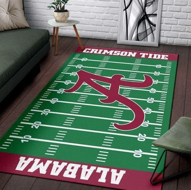 Alabama Crimson Tide Home Field Area Rugs NCAA Carpet Living Room Rugs