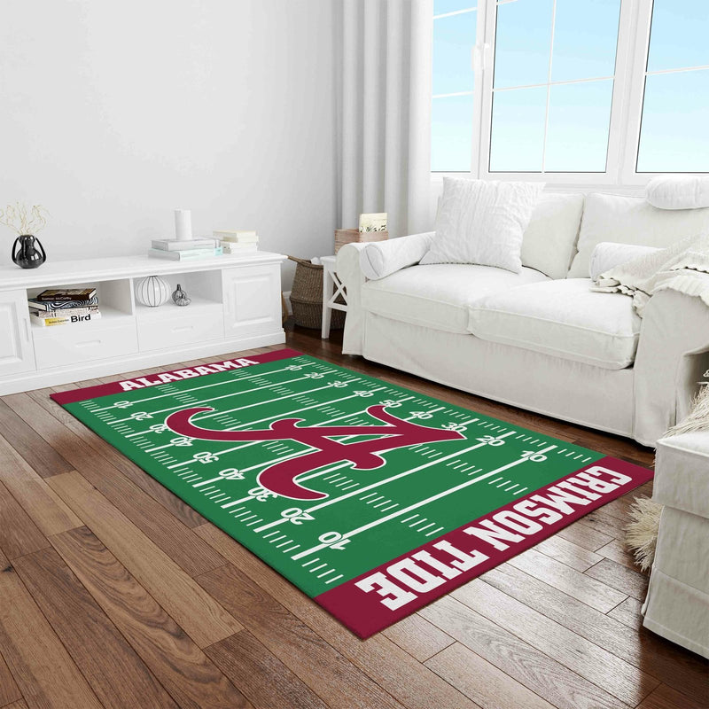 Alabama Crimson Tide Home Field Area Rugs NCAA Carpet Living Room Rugs